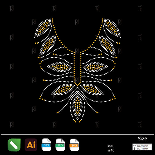 Layered Leaf Cascade Rhinestone – Premium Rhinestone Design by Rhinestone1