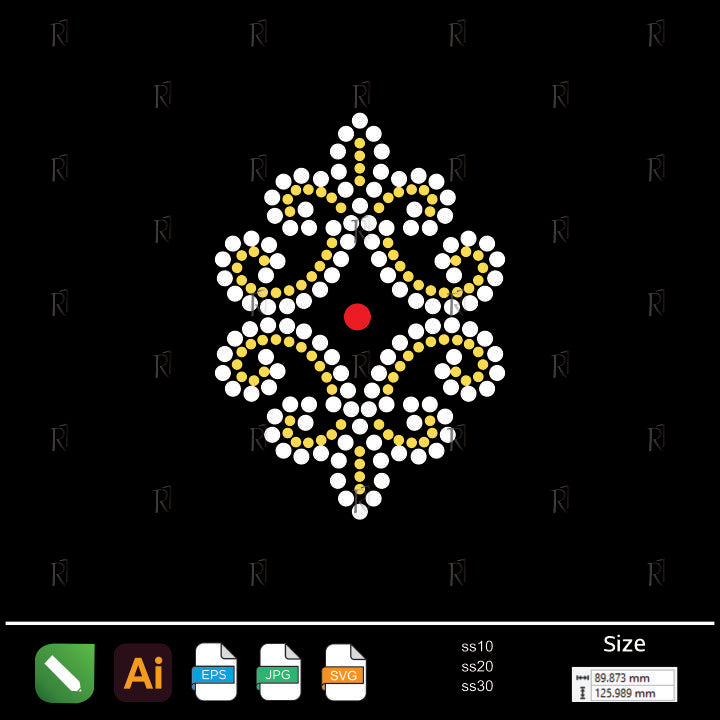 Vintage Fleur Accent Rhinestone – Premium Rhinestone Design by Rhinestone1
