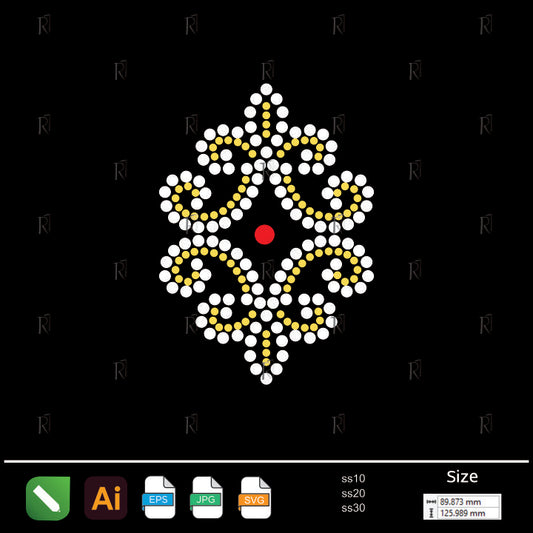 Vintage Fleur Accent Rhinestone – Premium Rhinestone Design by Rhinestone1