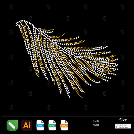 Flowing Feather Rhinestone – Premium Rhinestone Design by Rhinestone1
