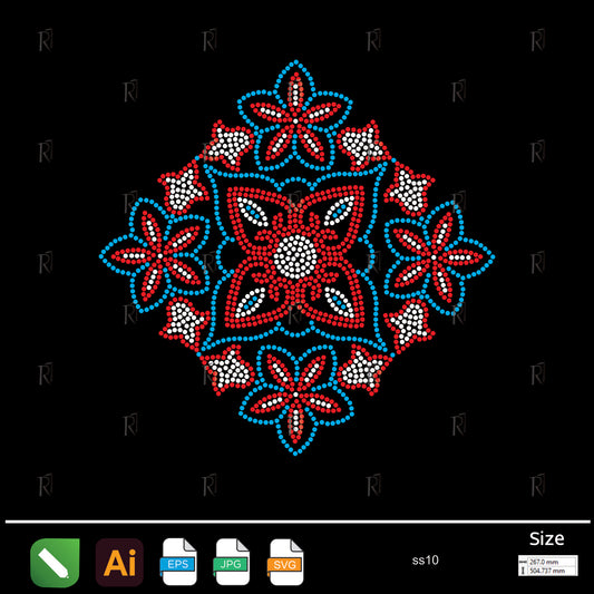Star Bloom Mandala Rhinestone – Premium Rhinestone Design by Rhinestone1