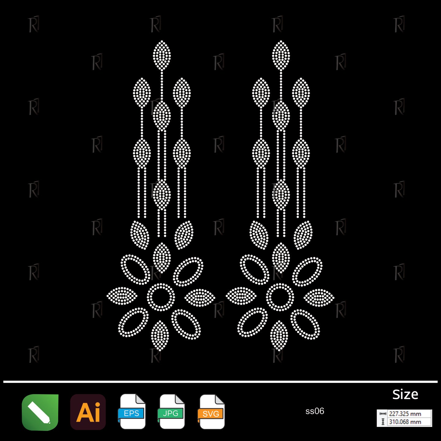 Dangling Petal Blossoms Rhinestone – Premium Rhinestone Design by Rhinestone1