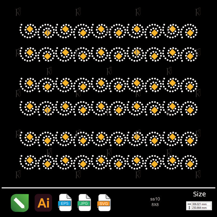 Golden Spiral Rows Rhinestone – Premium Rhinestone Design by Rhinestone1
