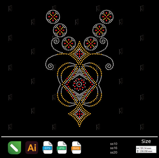 Royal Geometric Ornament Rhinestone – Premium Rhinestone Design by Rhinestone1