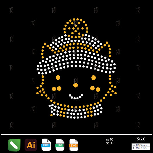 Winter Kid Face Rhinestone – Premium Rhinestone Design by Rhinestone1
