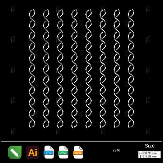 Twisted Spiral Stripes Rhinestone – Premium Rhinestone Design by Rhinestone1