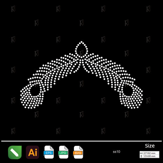 Twin Peacock Feather Rhinestone – Premium Rhinestone Design by Rhinestone1