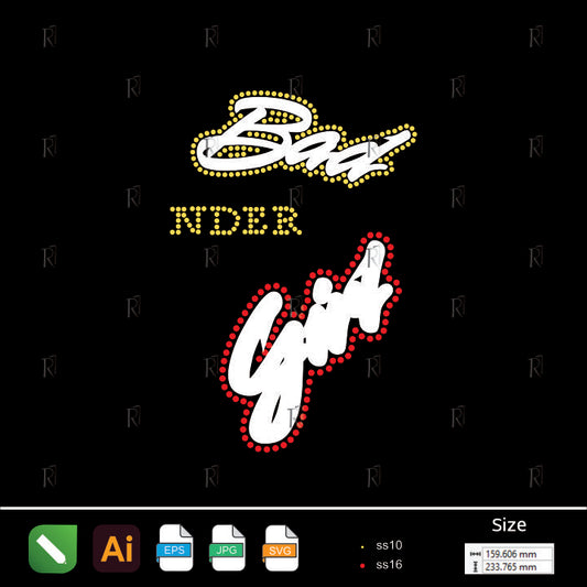 Bad Girl Alexander Rhinestone – Premium Rhinestone Design by Rhinestone1