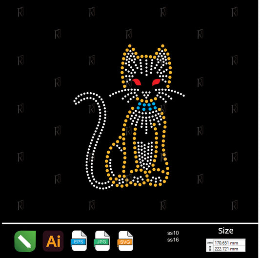Mystic Cat Rhinestone Design – Premium Rhinestone Design by Rhinestone1