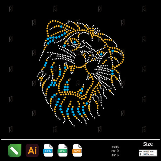 Majestic Lion Mane Rhinestone – Premium Rhinestone Design by Rhinestone1