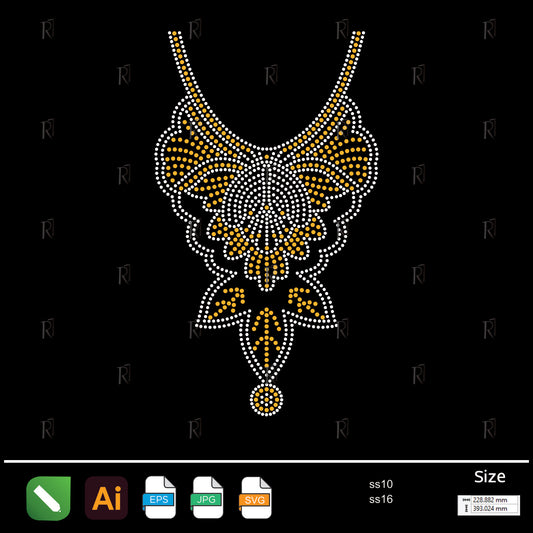 Golden Leaf Pendant Necklace Rhinestone – Premium Rhinestone Design by Rhinestone1