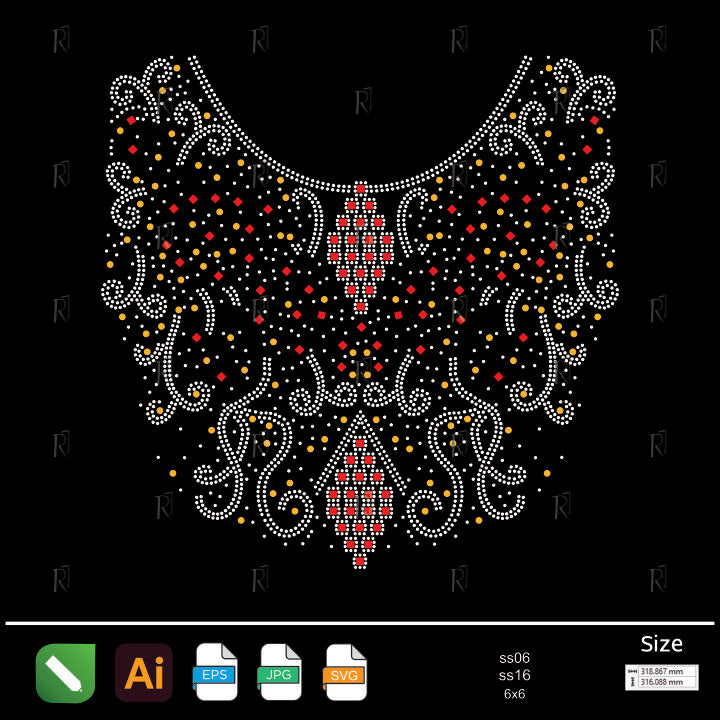 Ornate Royal Necklace Rhinestone – Premium Rhinestone Design by Rhinestone1