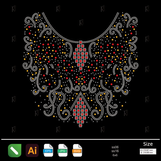 Ornate Royal Necklace Rhinestone – Premium Rhinestone Design by Rhinestone1