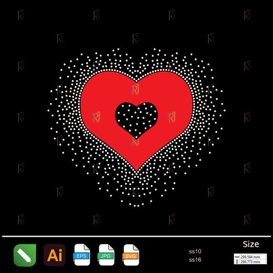 Double Heart Sparkle Rhinestone – Premium Rhinestone Design by Rhinestone1
