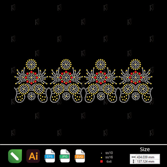 Royal Floral Border Rhinestone – Premium Rhinestone Design by Rhinestone1