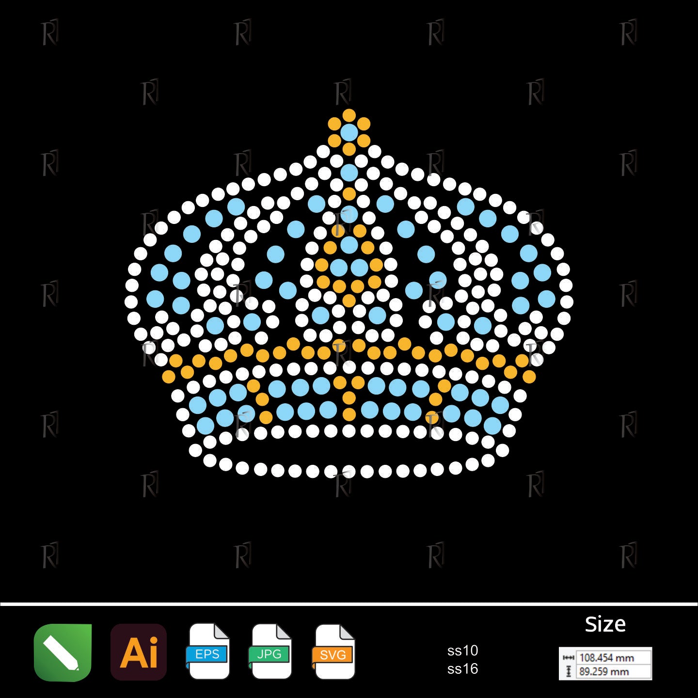 Royal Crown Rhinestone – Premium Rhinestone Design by Rhinestone1