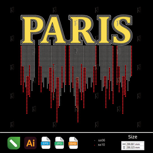Paris Drip Rhinestone Design – Premium Rhinestone Design by Rhinestone1