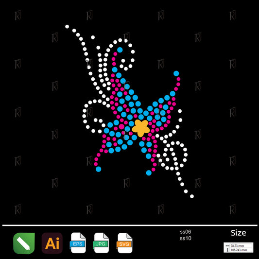 Colorful Floral Rhinestone – Premium Rhinestone Design by Rhinestone1