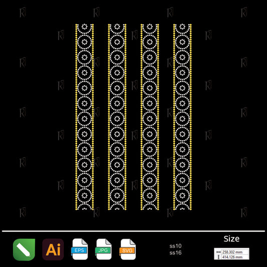 Circular Chain Borders – Premium Rhinestone Design by Rhinestone1