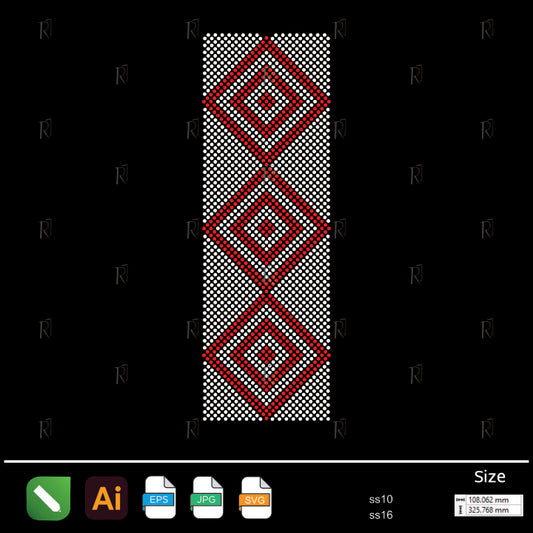 Red Diamond Blocks Rhinestone – Premium Rhinestone Design by Rhinestone1