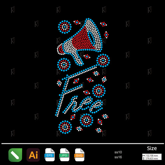 Free Megaphone Rhinestone – Premium Rhinestone Design by Rhinestone1