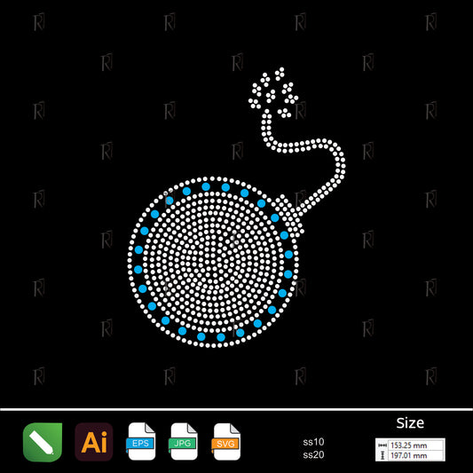 Spark Fuse Bomb Rhinestone – Premium Rhinestone Design by Rhinestone1