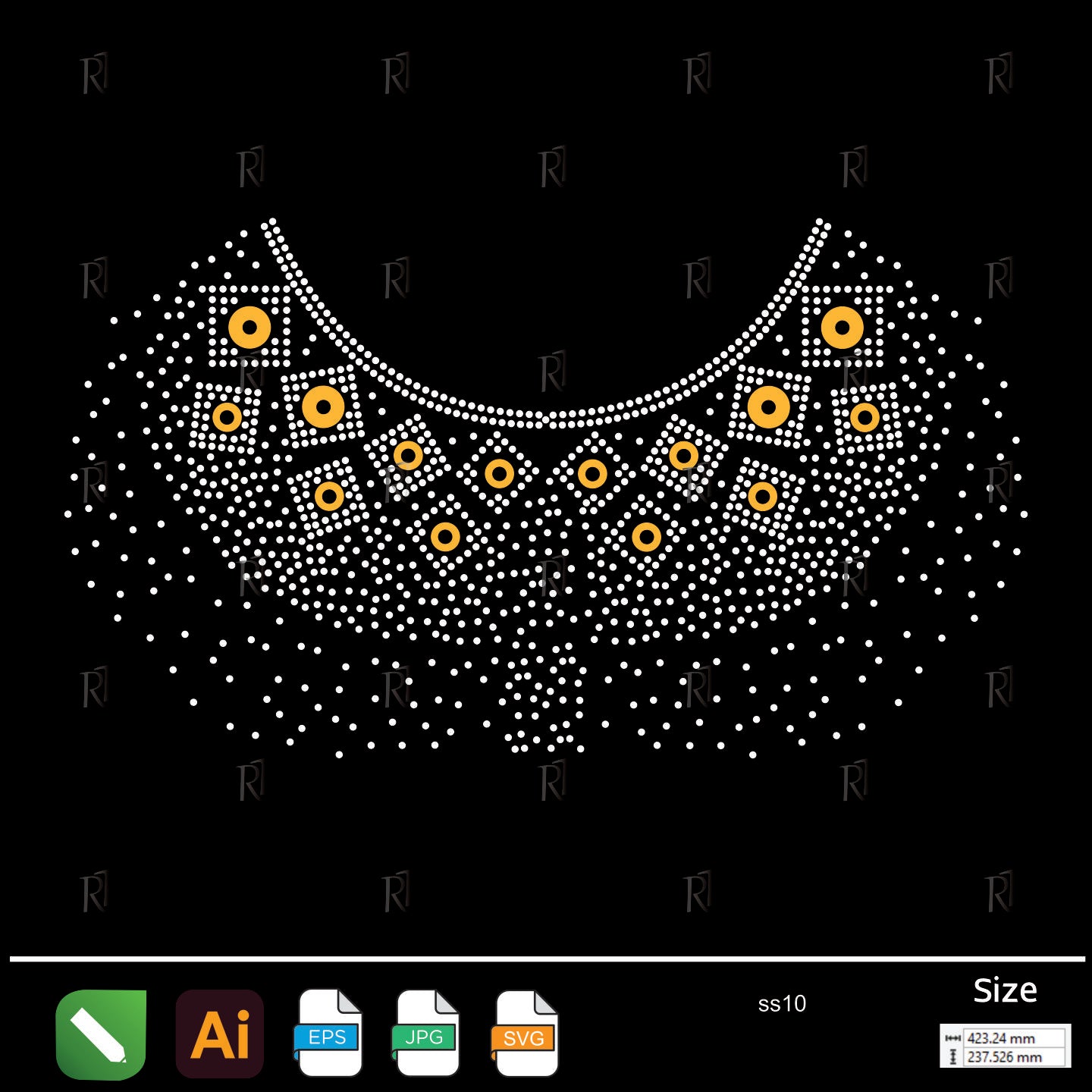 Royal Flow Collar Rhinestone – Premium Rhinestone Design by Rhinestone1