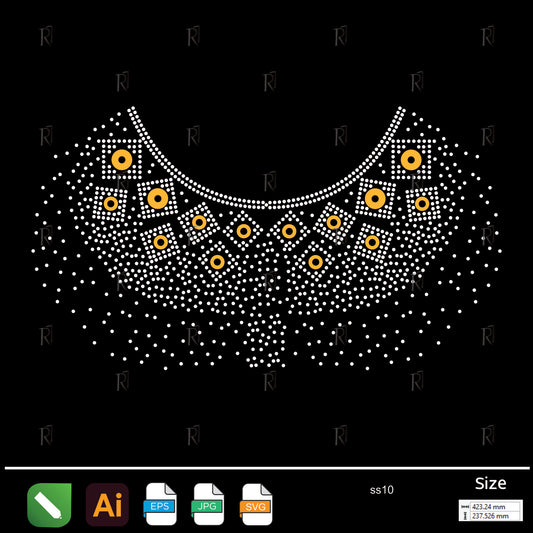 Royal Flow Collar Rhinestone – Premium Rhinestone Design by Rhinestone1