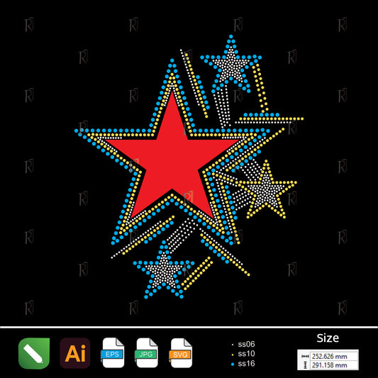Shooting Stars Cluster Rhinestone – Premium Rhinestone Design by Rhinestone1