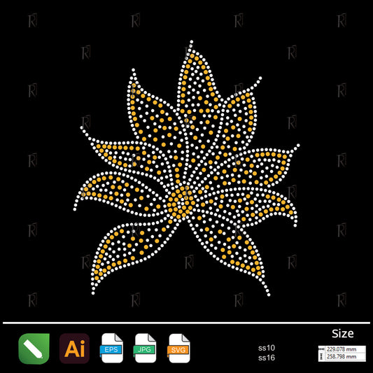Elegant Petal Flower Rhinestone Design – Premium Rhinestone Design by Rhinestone1