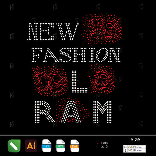 New Fashion Ram Rhinestone Design – Premium Rhinestone Design by Rhinestone1
