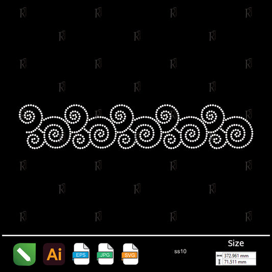Spiral Flow Border Rhinestone – Premium Rhinestone Design by Rhinestone1
