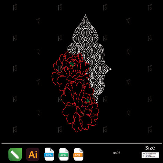 Geometric Bloom Fusion Rhinestone – Premium Rhinestone Design by Rhinestone1