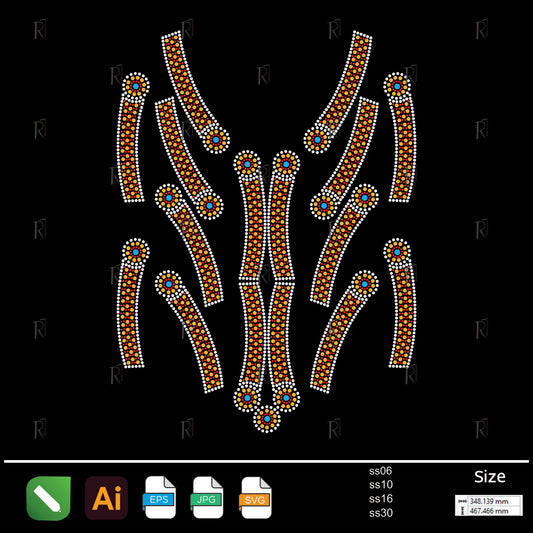 Tribal Curve Necklace Rhinestone – Premium Rhinestone Design by Rhinestone1
