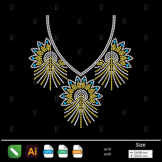 Celebration Trio Rhinestone Necklace – Premium Rhinestone Design by Rhinestone1