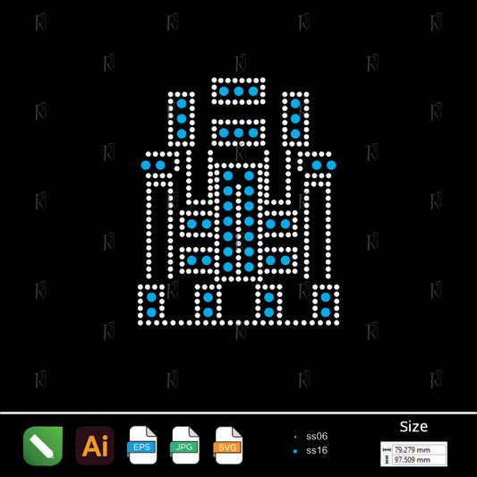 Mini Urban Block Rhinestone Design – Premium Rhinestone Design by Rhinestone1