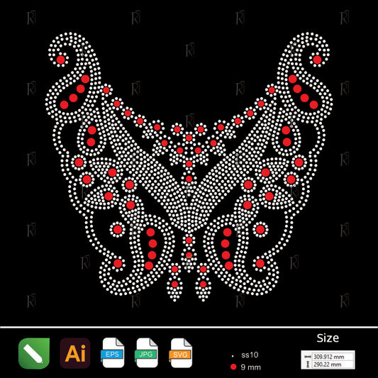 Ornamental Butterfly Swirl – Premium Rhinestone Design by Rhinestone1