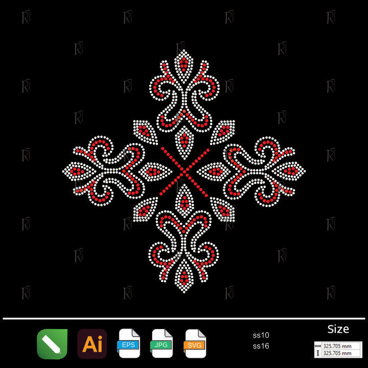 Imperial Cross Bloom Rhinestone – Premium Rhinestone Design by Rhinestone1