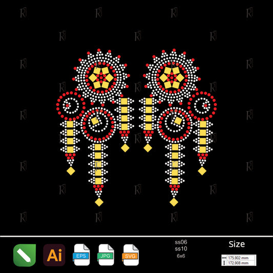 Regal Spiral Drops – Premium Rhinestone Design by Rhinestone1