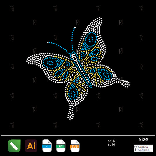 Graceful Butterfly Wings Rhinestone – Premium Rhinestone Design by Rhinestone1