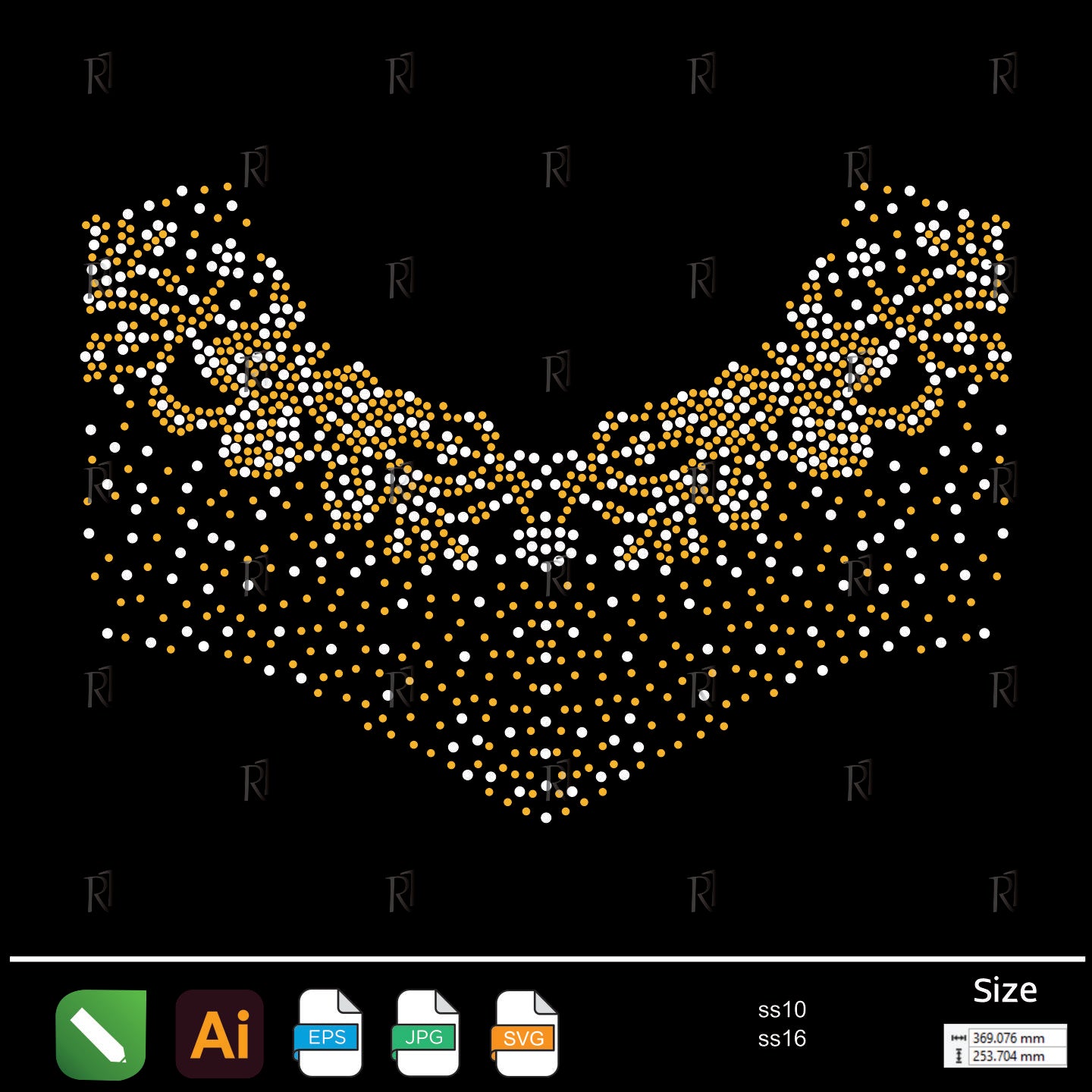 Golden Leaf Collar Rhinestone – Premium Rhinestone Design by Rhinestone1