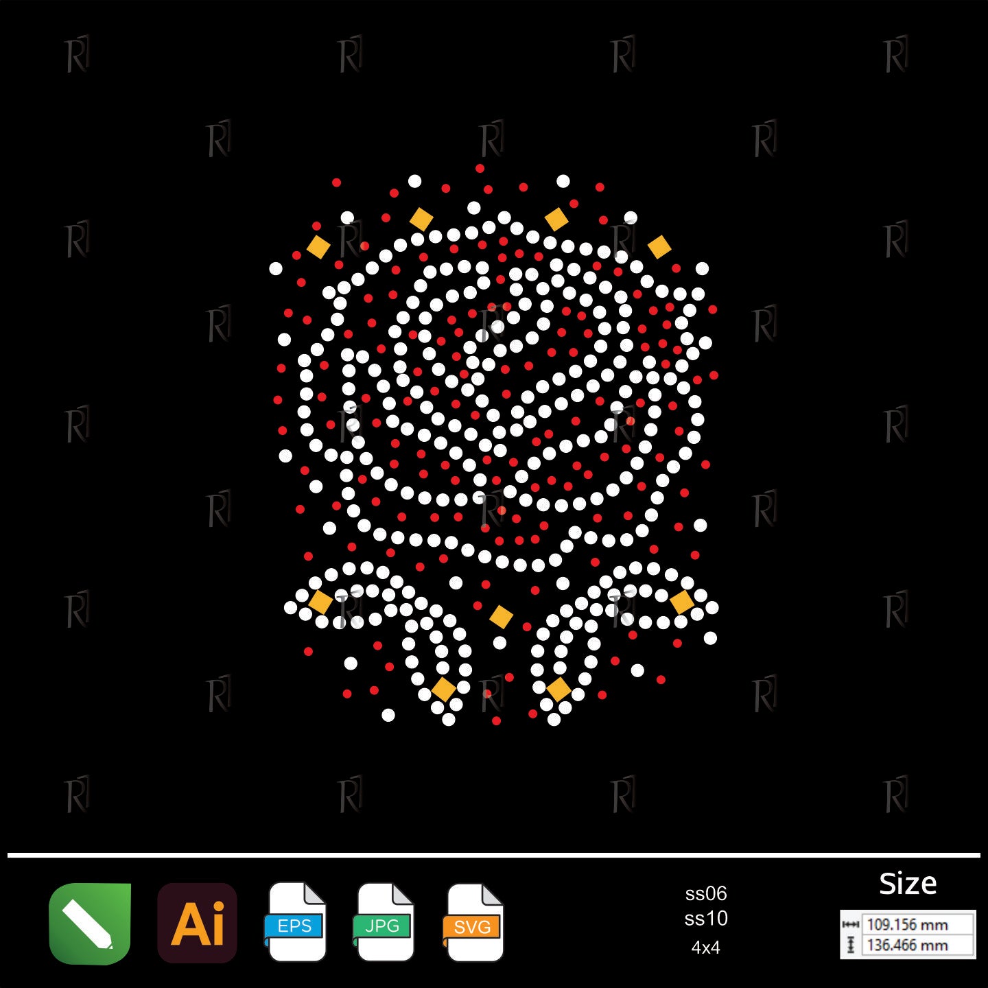 Elegant Rose Rhinestone – Premium Rhinestone Design by Rhinestone1
