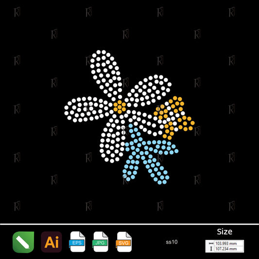Daisy Bloom Rhinestone – Premium Rhinestone Design by Rhinestone1