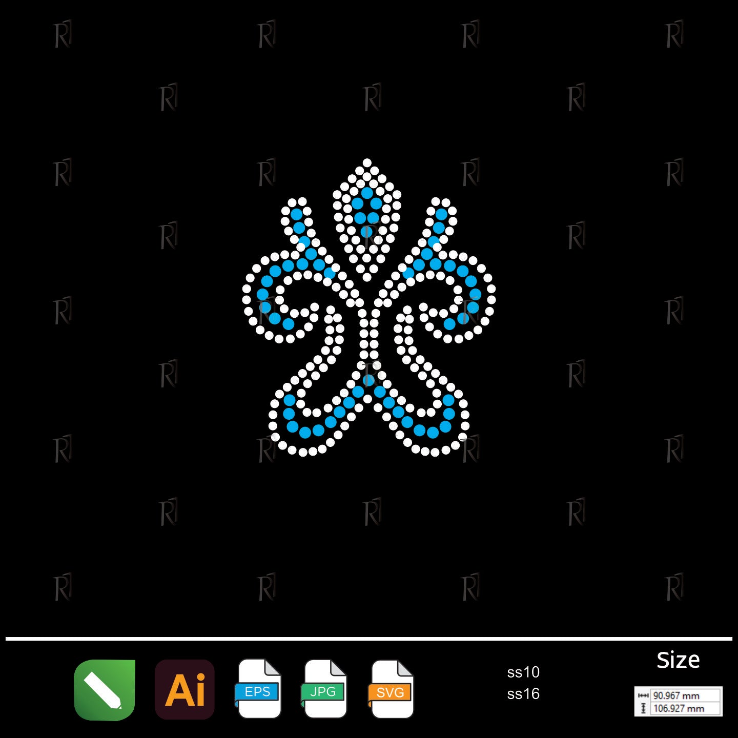 Aqua Royale Drop Rhinestone – Premium Rhinestone Design by Rhinestone1