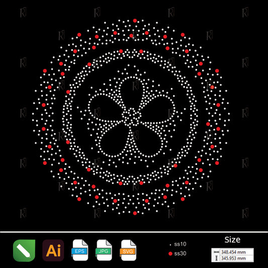 Circular Floral Orbit Rhinestone Design – Premium Rhinestone Design by Rhinestone1