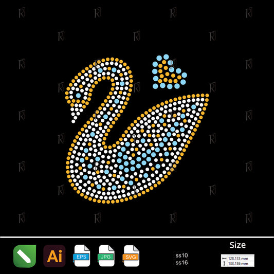 Swan Love Rhinestone – Premium Rhinestone Design by Rhinestone1