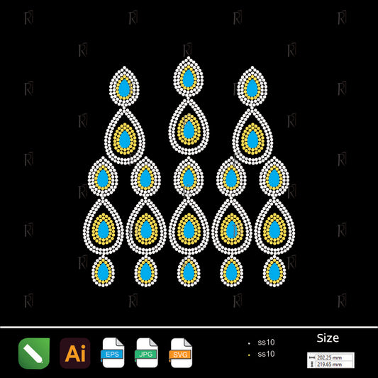 Elegant Teardrop Layers Rhinestone – Premium Rhinestone Design by Rhinestone1