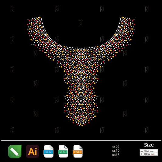Multi-Color Cascade Rhinestone Bib – Premium Rhinestone Design by Rhinestone1