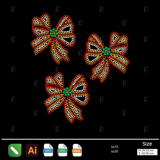 Colorful Butterfly Bows Rhinestone – Premium Rhinestone Design by Rhinestone1