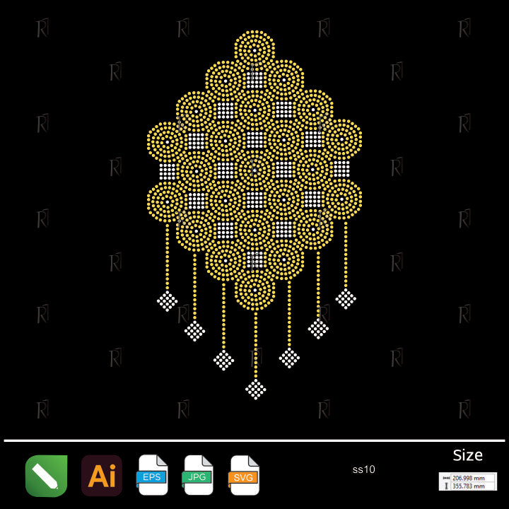 Geometric Medallion Tassel Rhinestone – Premium Rhinestone Design by Rhinestone1